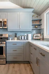 Fully Stocked modern kitchen at a Dream BNB Hospitality luxury vacation rental on Point Pelee Drive.