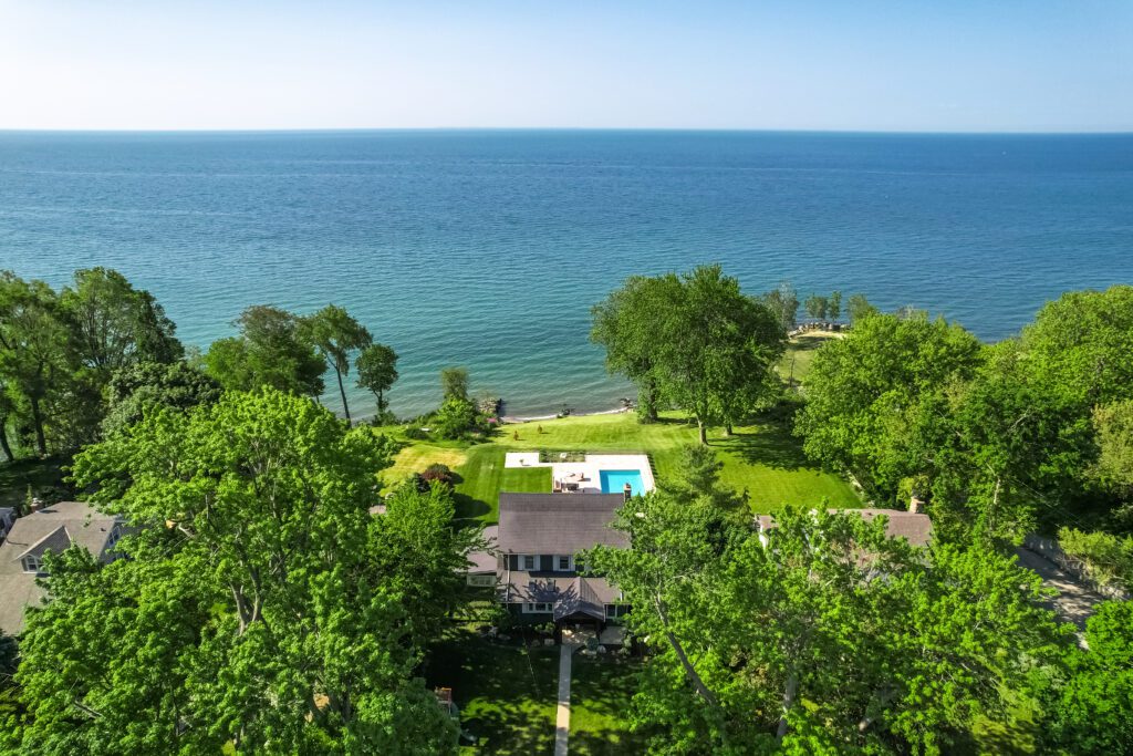 Lakefront vacation home with pool.
