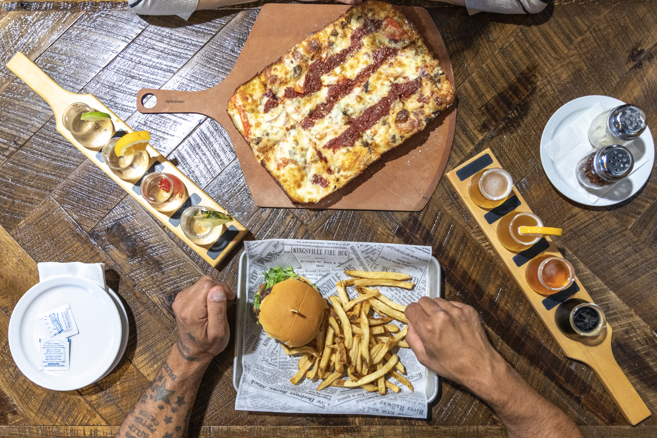 Delicious pub food and beer flights at the Grove Brewing Company