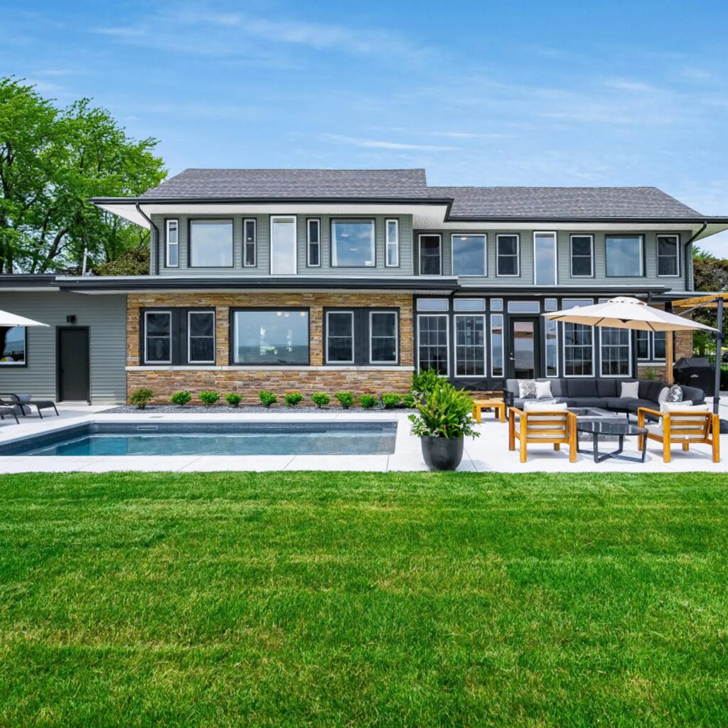 North Shore Beach House in the heart of Essex County Wine Country is the ultimate luxury vacation home rental with high end amenities. A vacation home with pool, hot-tub, and gas fire-pit.