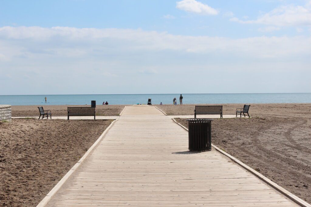 Seacliff Beach Boardwalk in Leamington, Ontario.