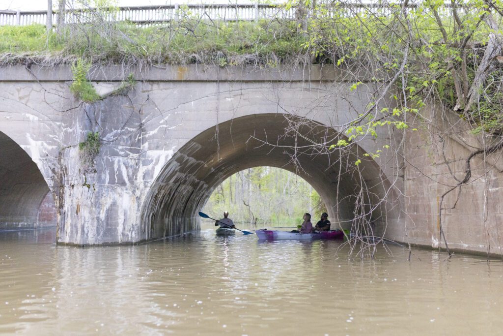 Kayak Paddlers enjoying Cedar Creek in Kingsville, Ontario.