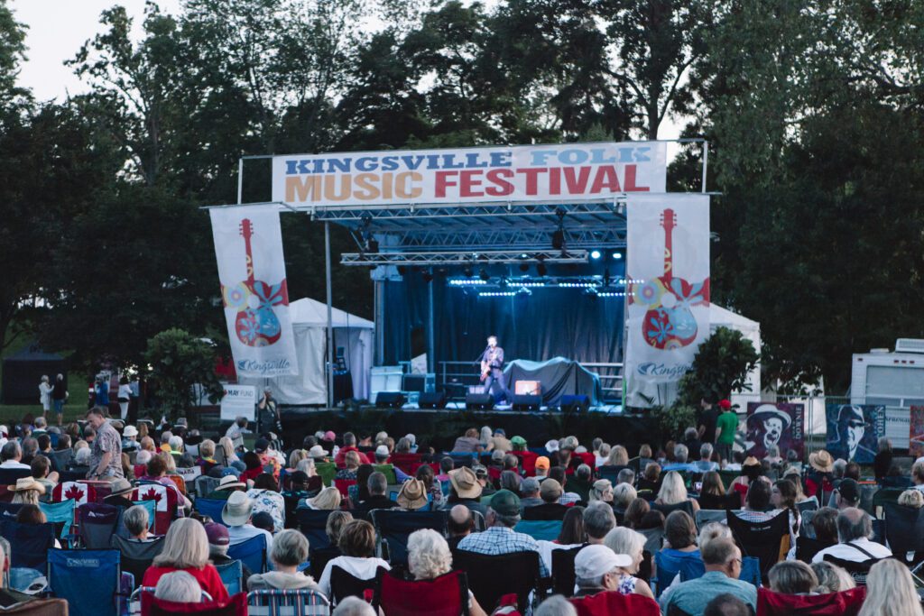 Kingsville Music Festival stage with a big crowd watching a performance.